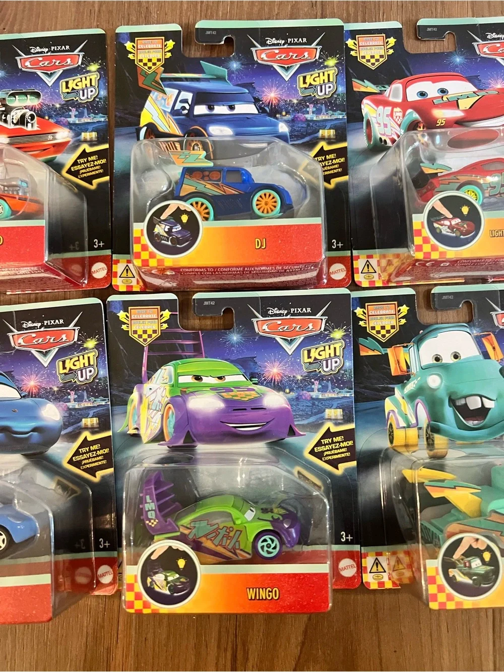 Mattel Disney Cars Light Up Full Set